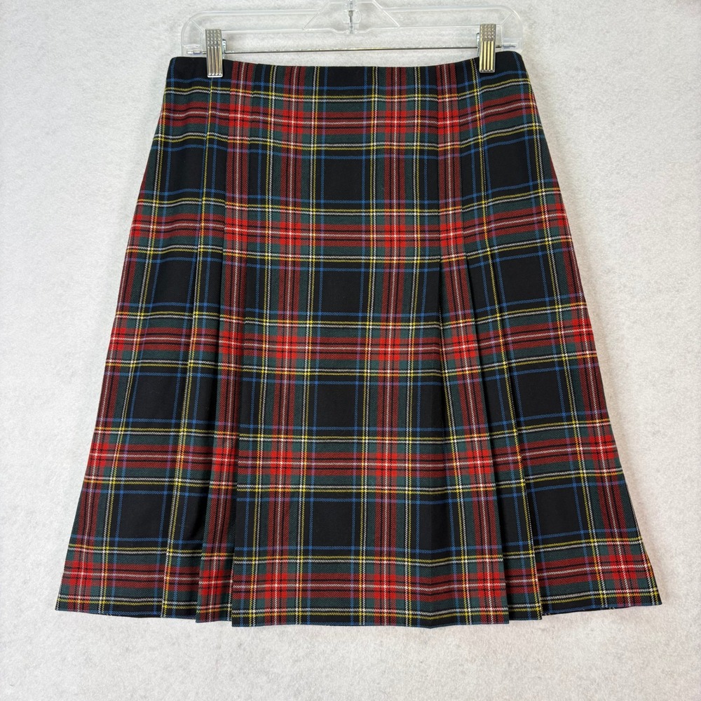 Brooks Brothers 346 Tartan Plaid Pleated Wool Skirt Sz 6 Dark Academia Preppy